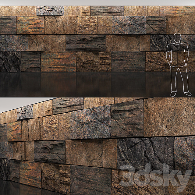 wild stone wall 3DSMax File - thumbnail 1