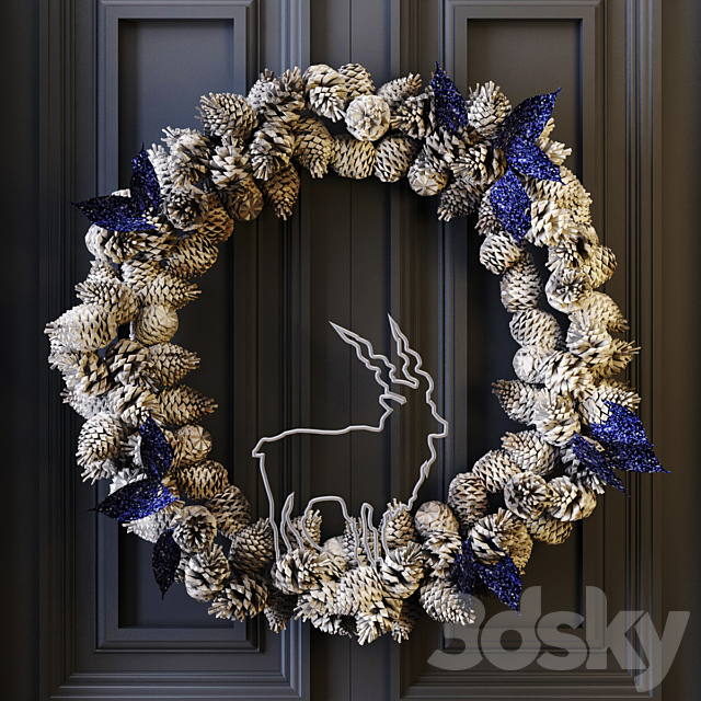 Winter Wreath 02 3DSMax File - thumbnail 1