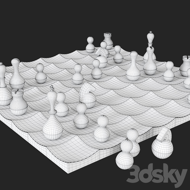 WOBBLE CHESS SET 3DS Max - thumbnail 2