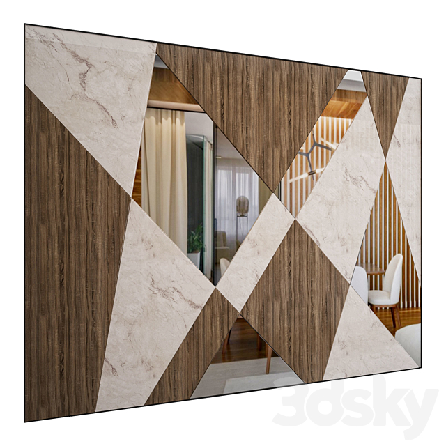 Wood & Marble Wall Decor 3DSMax File - thumbnail 1