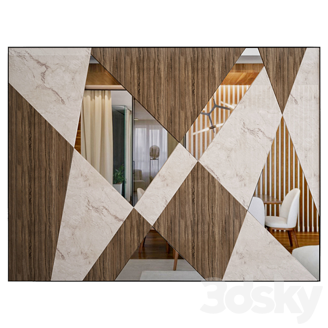 Wood & Marble Wall Decor 3DSMax File - thumbnail 2