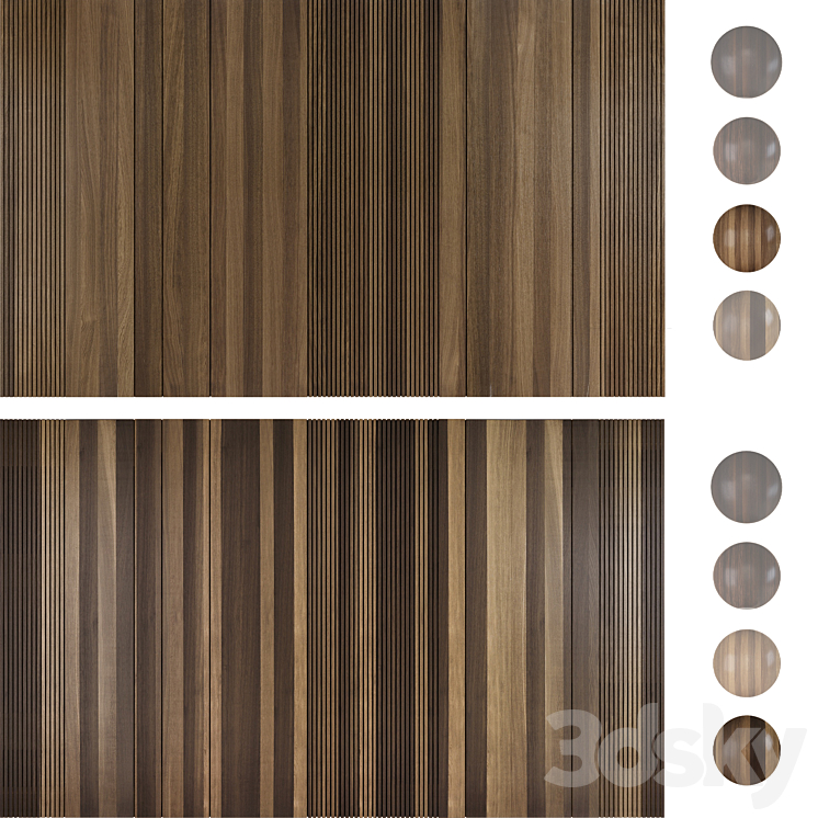 Wood panel set 1 3DS Max - thumbnail 2