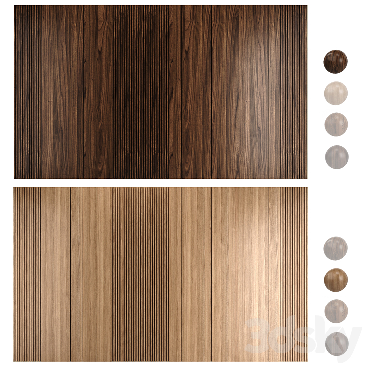 Wood panel set 2 3DS Max Model - thumbnail 1