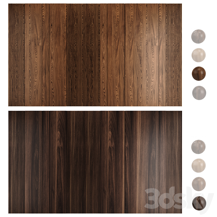 Wood panel set 2 3DS Max Model - thumbnail 2