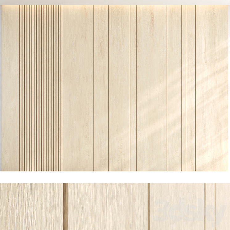 Wood panel set v01 3DS Max - thumbnail 2