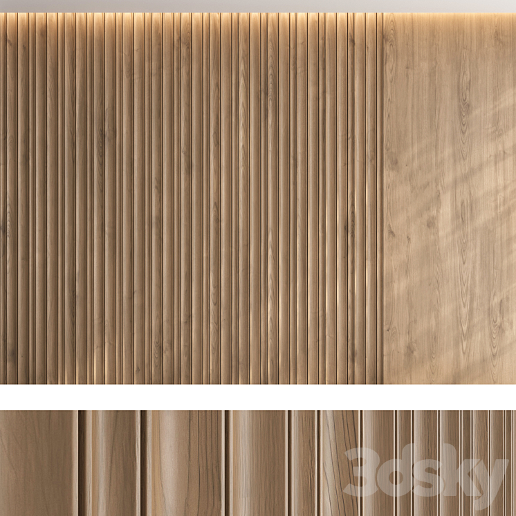 Wood panel set v07 3DS Max - thumbnail 2