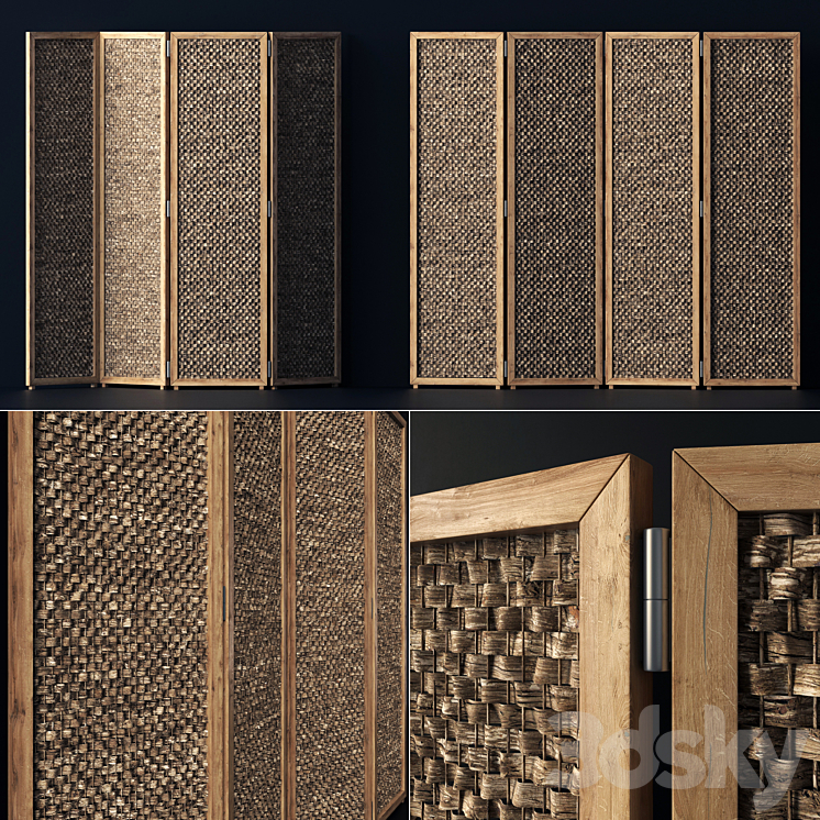 Wood screen decor n1 \/ Wooden screen 3DS Max - thumbnail 1