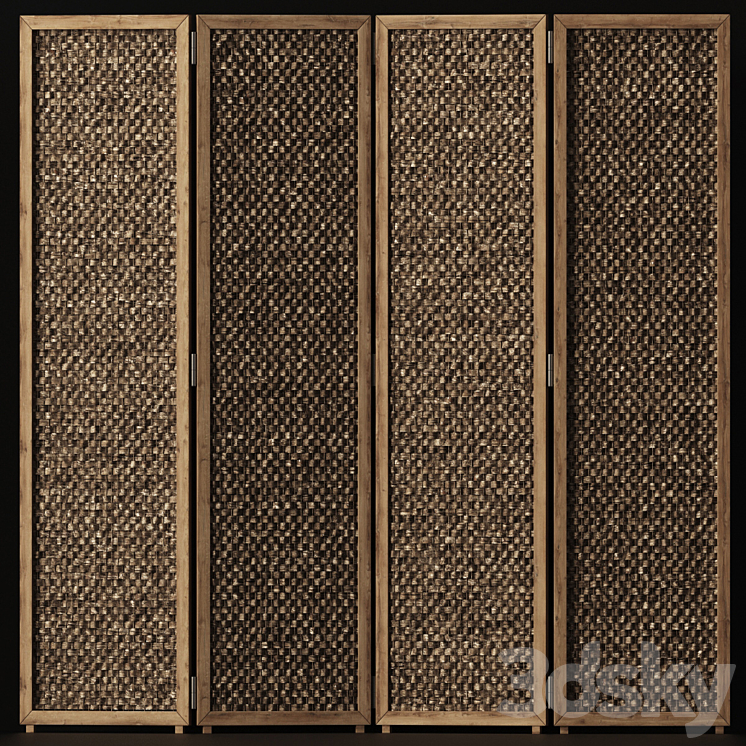 Wood screen decor n1 \/ Wooden screen 3DS Max - thumbnail 2