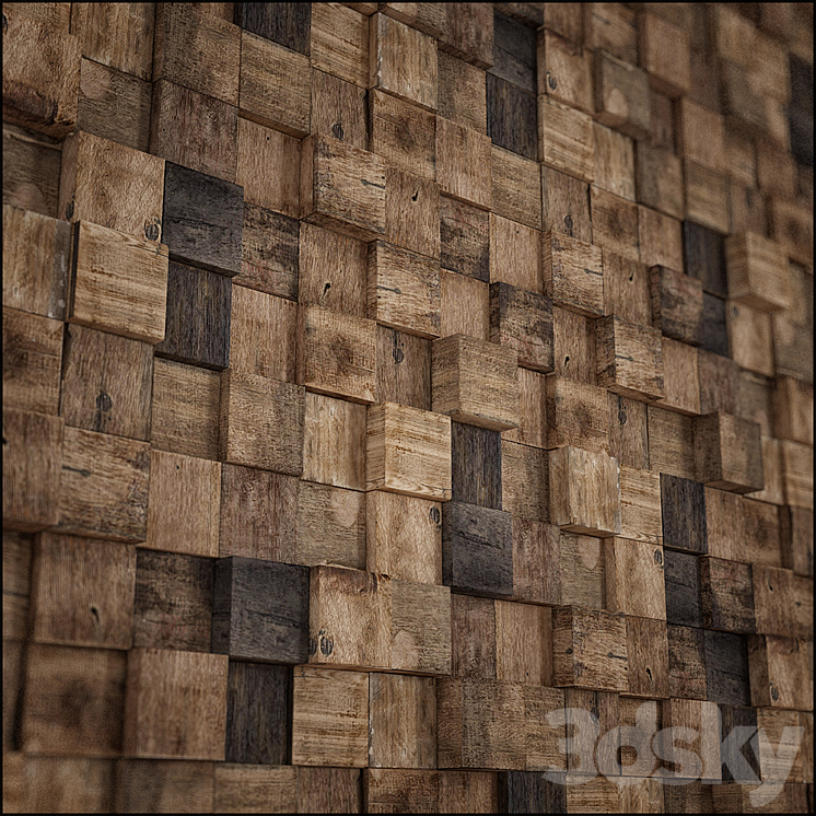 wood square aged 3DS Max - thumbnail 1