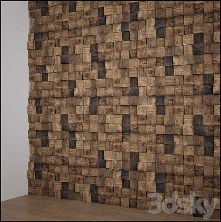 wood square aged 3DS Max - thumbnail 2