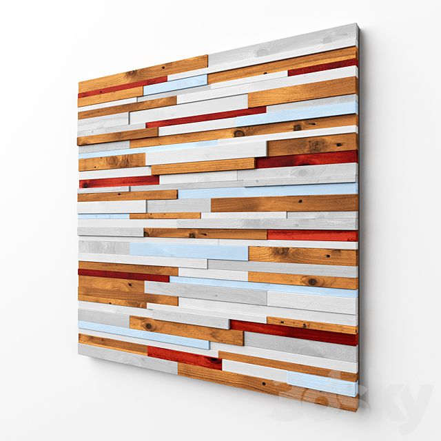 Wood wall art 3ds Max - thumbnail 2