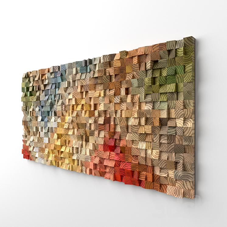 Wood wall art 3DS Max - thumbnail 2