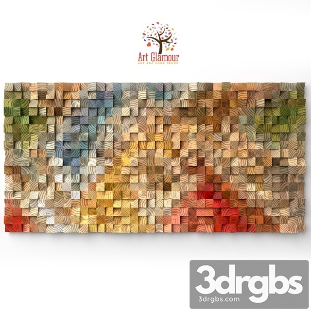 Wood Wall Art 5 3dsmax Download - thumbnail 1