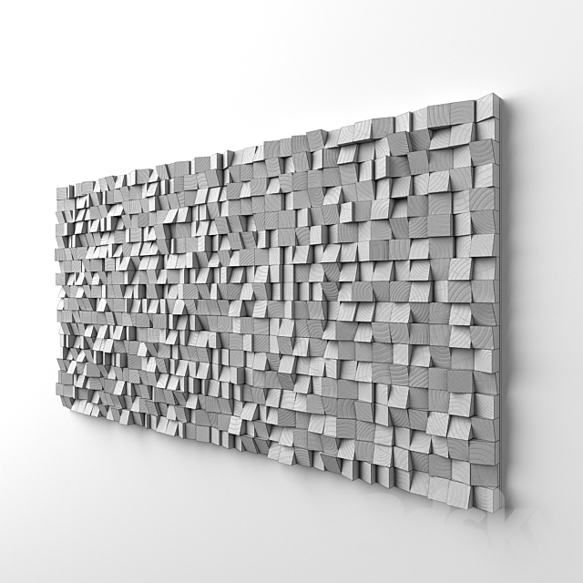 Wood wall art “Fighting River” 3ds Max - thumbnail 3