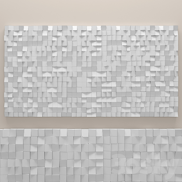 Wood wall Art mosaic. “Fighting River 3DSMax File - thumbnail 3