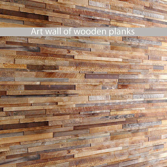 wood wall art. wall decor. wood panel. slats. boards. wood mosaic 3DSMax File - thumbnail 1