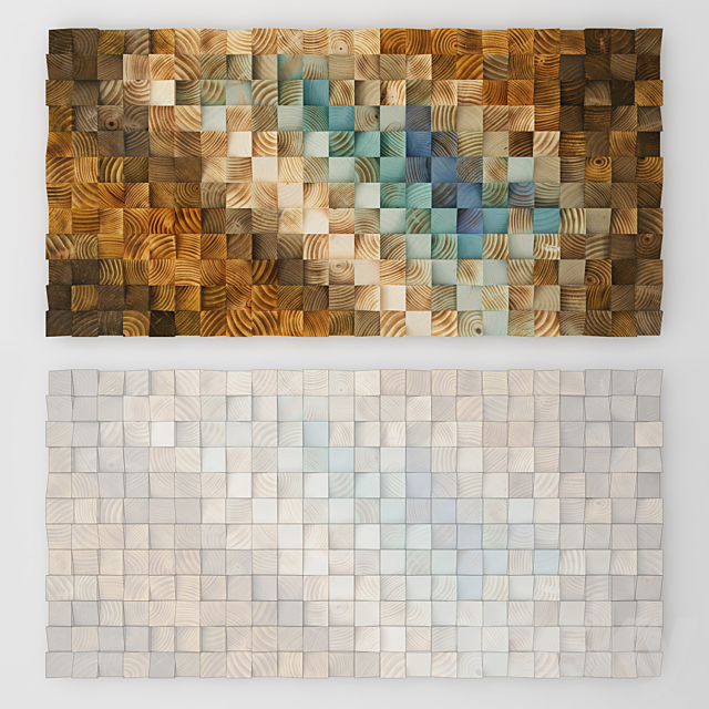 Wood wall mosaic – Art Glamour 3ds Max - thumbnail 1