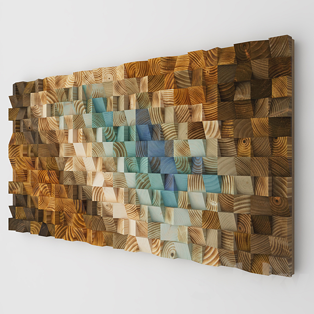 Wood wall mosaic – Art Glamour 3ds Max - thumbnail 2