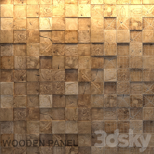 Wooden 3d panel 5 3DSMax File - thumbnail 1