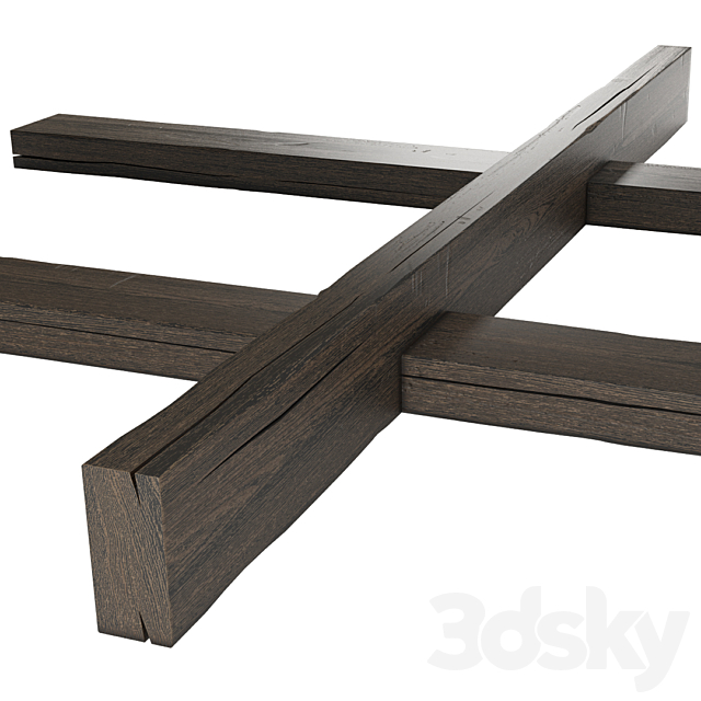 Wooden beams 4 3DS Max Model - thumbnail 3