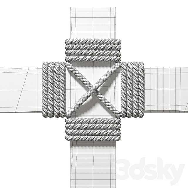 Wooden beams with rope 3DSMax File - thumbnail 7