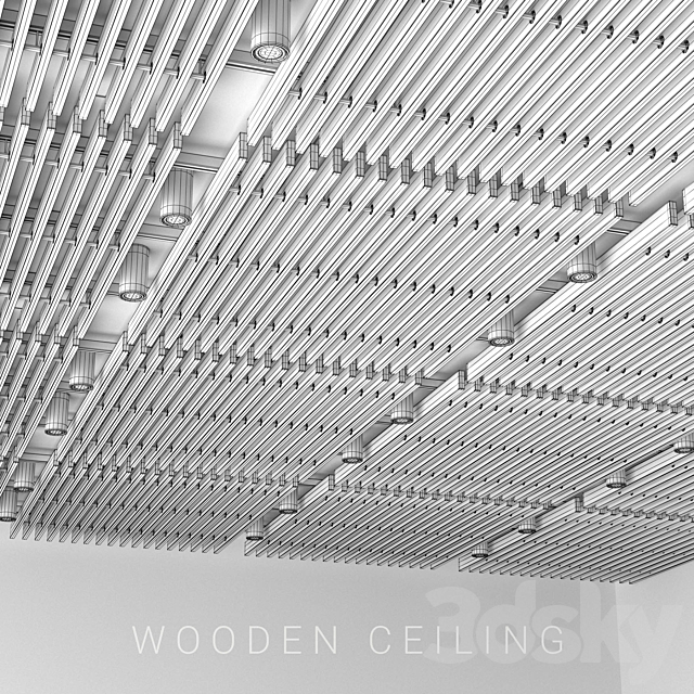 Wooden ceiling 6 3DS Max Model - thumbnail 2