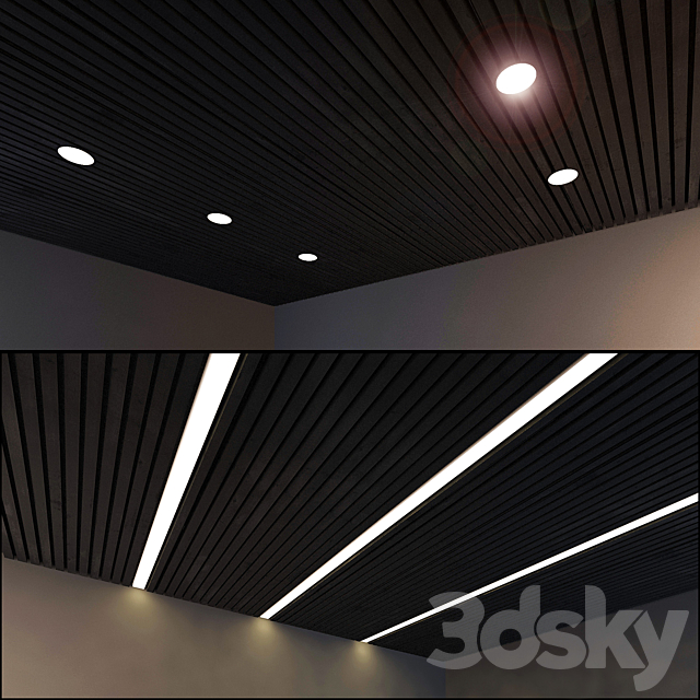 Wooden ceiling 7 3DS Max Model - thumbnail 2