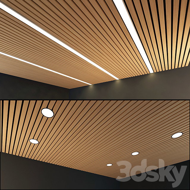 Wooden ceiling 7 3DS Max Model - thumbnail 3