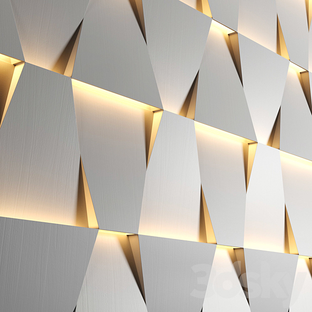 Wooden led panels 3DS Max Model - thumbnail 3