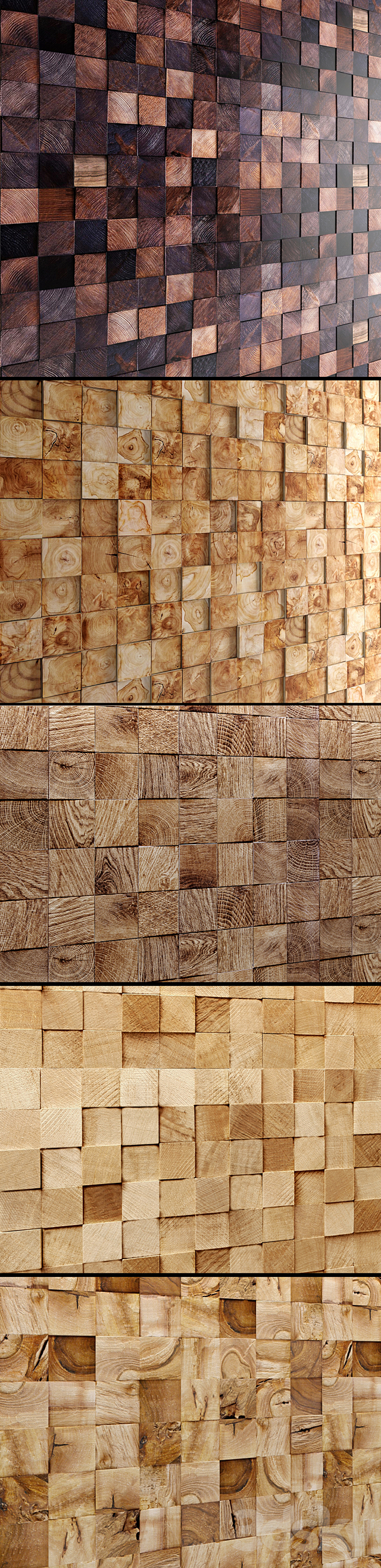 Wooden mosaic Collection decor for walls panels eco style natural decor design 3DS Max Model - thumbnail 2