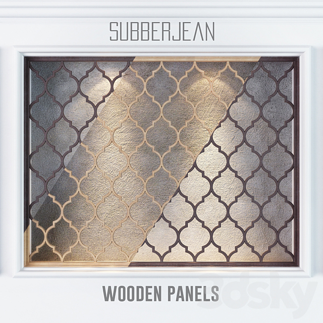 Wooden Panels 3 colored Subberjean 3ds Max - thumbnail 1