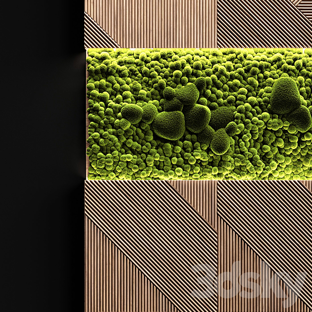 Wooden panels and stabilized moss 3DSMax File - thumbnail 2