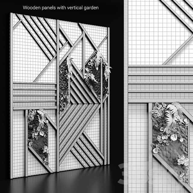 Wooden panels and vertical garden 3 3DSMax File - thumbnail 3