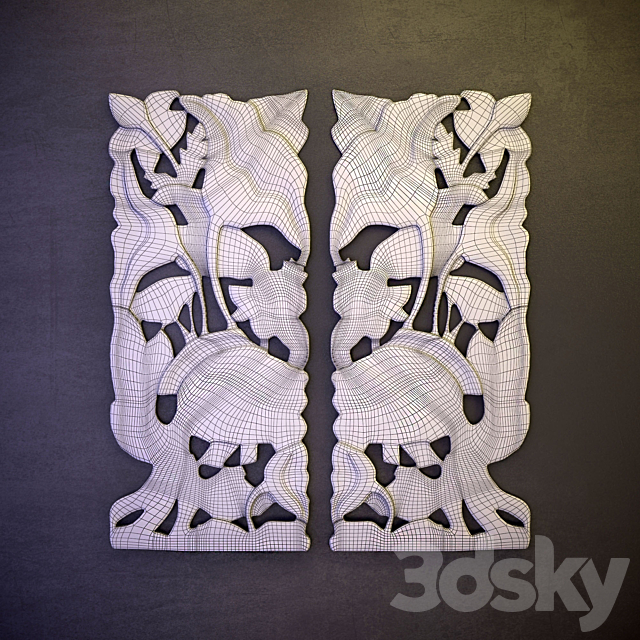 Wooden panels “Pisces” 3ds Max - thumbnail 2