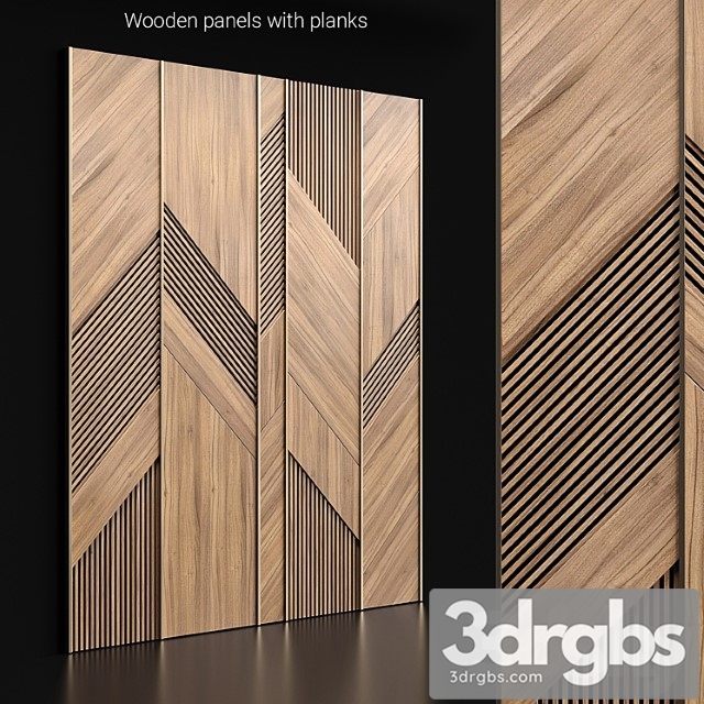 Wooden Panels With Planks 3dsmax Download - thumbnail 1