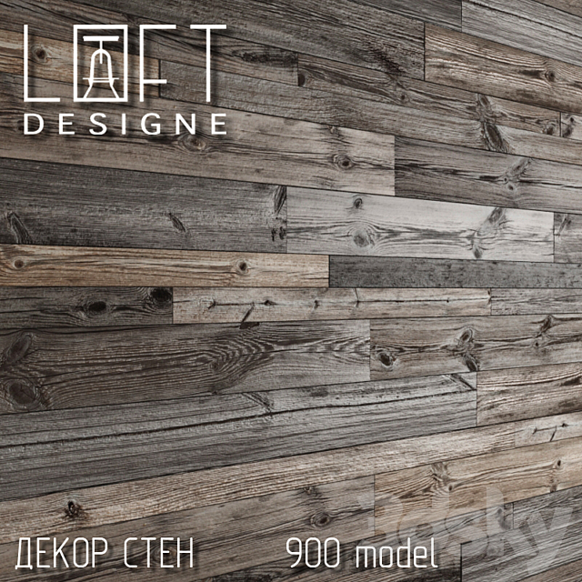 Wooden wall decor from Loftdesign 3DSMax File - thumbnail 1