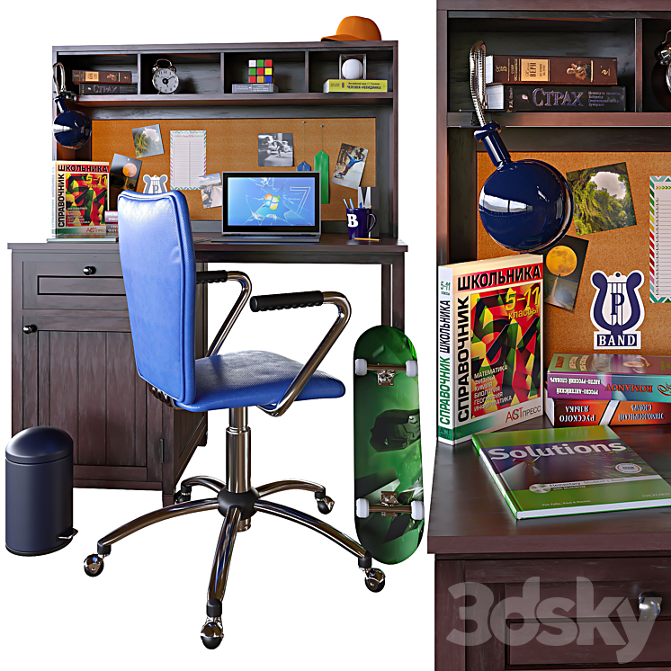 Workplace for a teenager 3DS Max - thumbnail 1