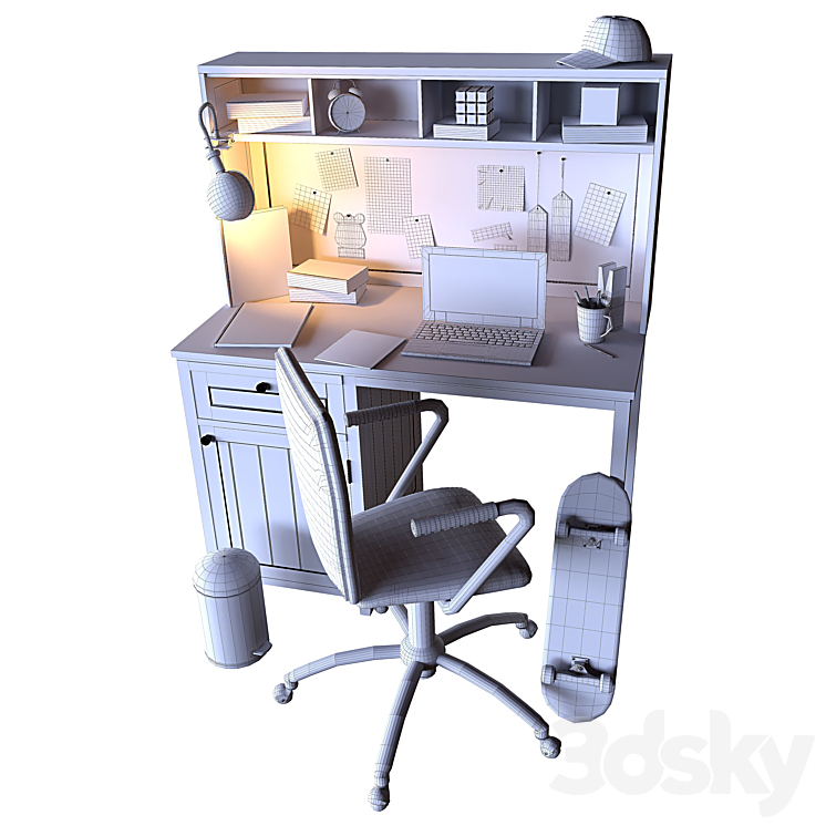 Workplace for a teenager 3DS Max - thumbnail 2