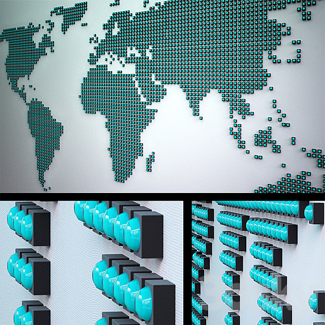 World map dots 3ds Max - thumbnail 1