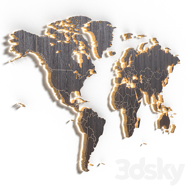 World map in 5 materials | 16k | PBR 3ds Max - thumbnail 3