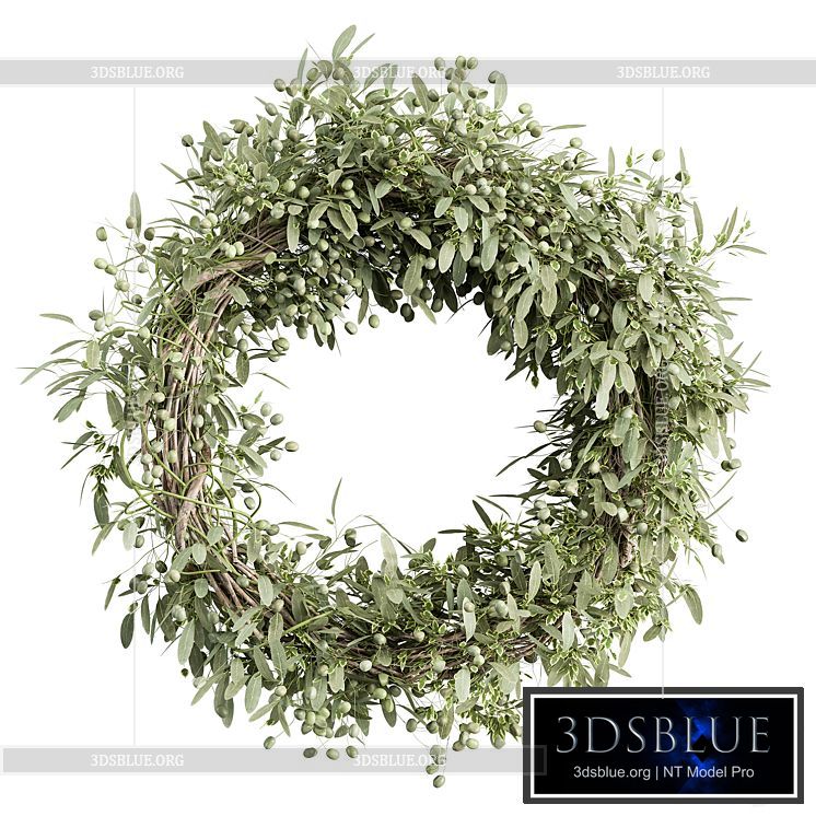 Wreath Set 16 – Olive 3DS Max - thumbnail 3