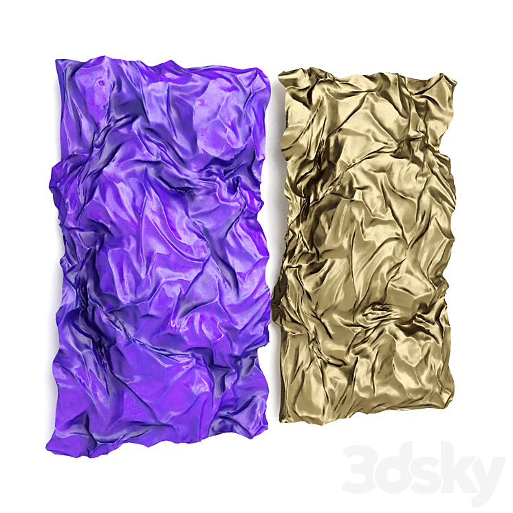 Wrinkled metal wall art 3DS Max Model - thumbnail 2