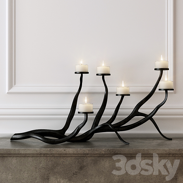 Wrought Iron Candle Holder 3DSMax File - thumbnail 1