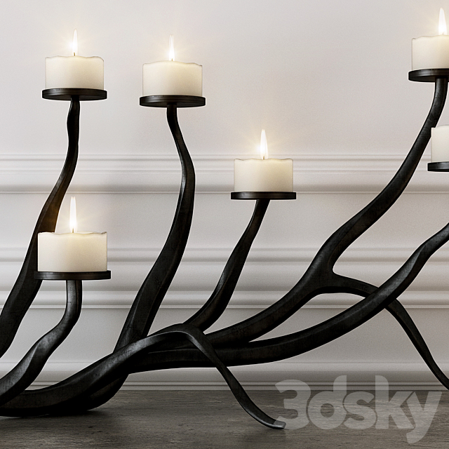 Wrought Iron Candle Holder 3DSMax File - thumbnail 2