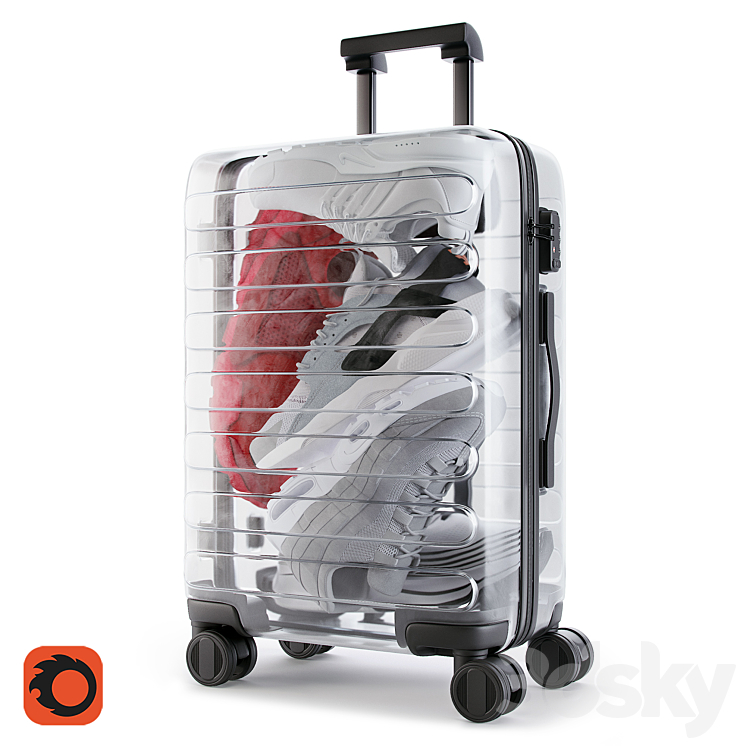 Xiaomi 90 Points Supreme Transparent Suitcase 3DS Max - thumbnail 1