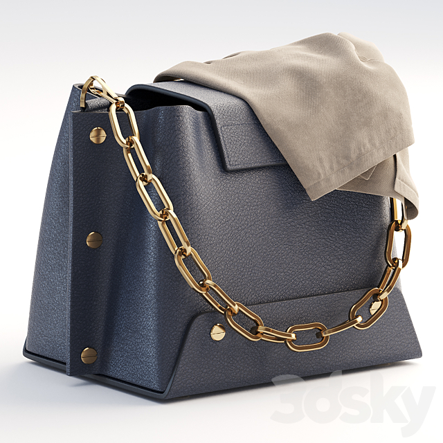 YUZEFI BLUE NAVY DELILA MINI BAG 3DSMax File - thumbnail 3