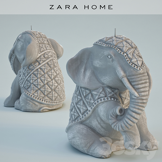 Zara home candle Seated Elephant 3DSMax File - thumbnail 1