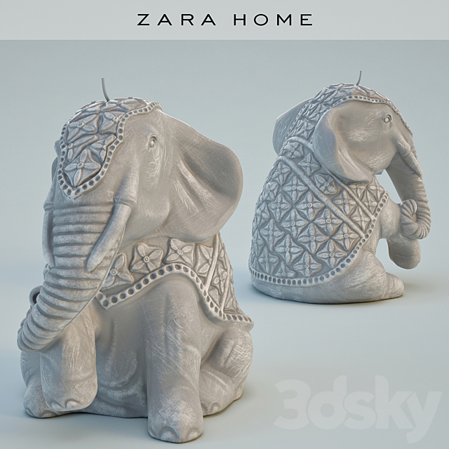 Zara home candle Seated Elephant 3DSMax File - thumbnail 2