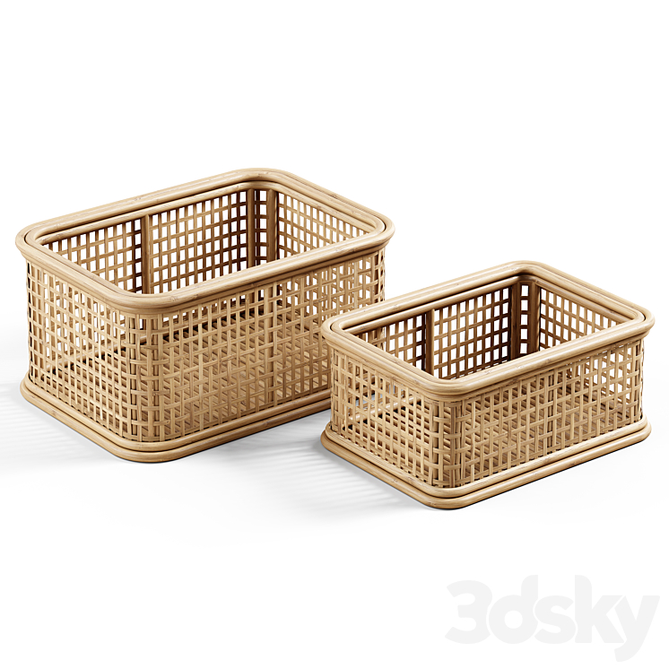 Zara Home – The wicker rattan basket 3DS Max Model - thumbnail 2