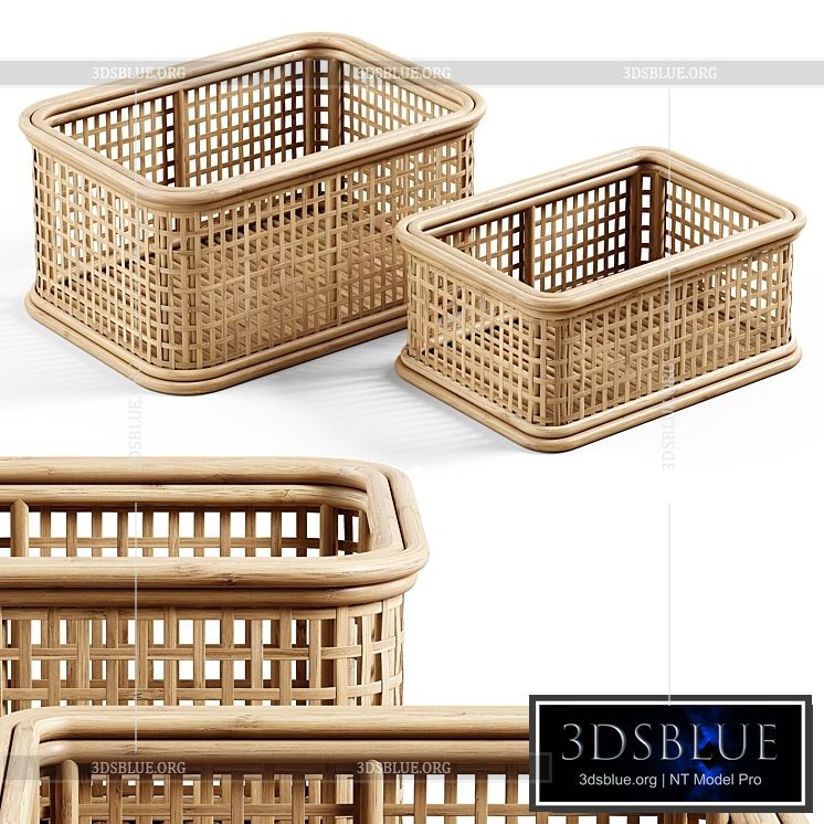 Zara Home – The wicker rattan basket 3DS Max - thumbnail 3